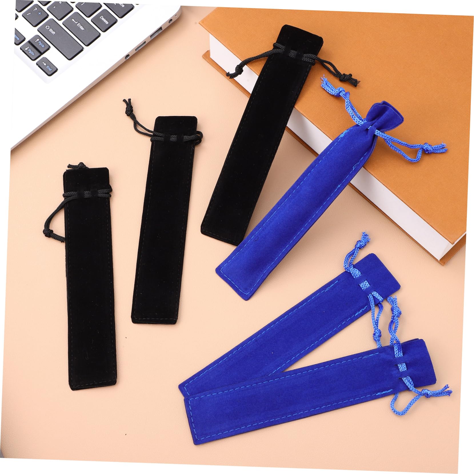 NUOBESTY 3 Ensembles Porte-Stylo Simple De Cordon Stylo De Crayon Sacoche Rangement Sacoche De Rangement Pochettes pour Stylos Sacs De Rangement pour Stylos Flanelle 50 Pièces * 3