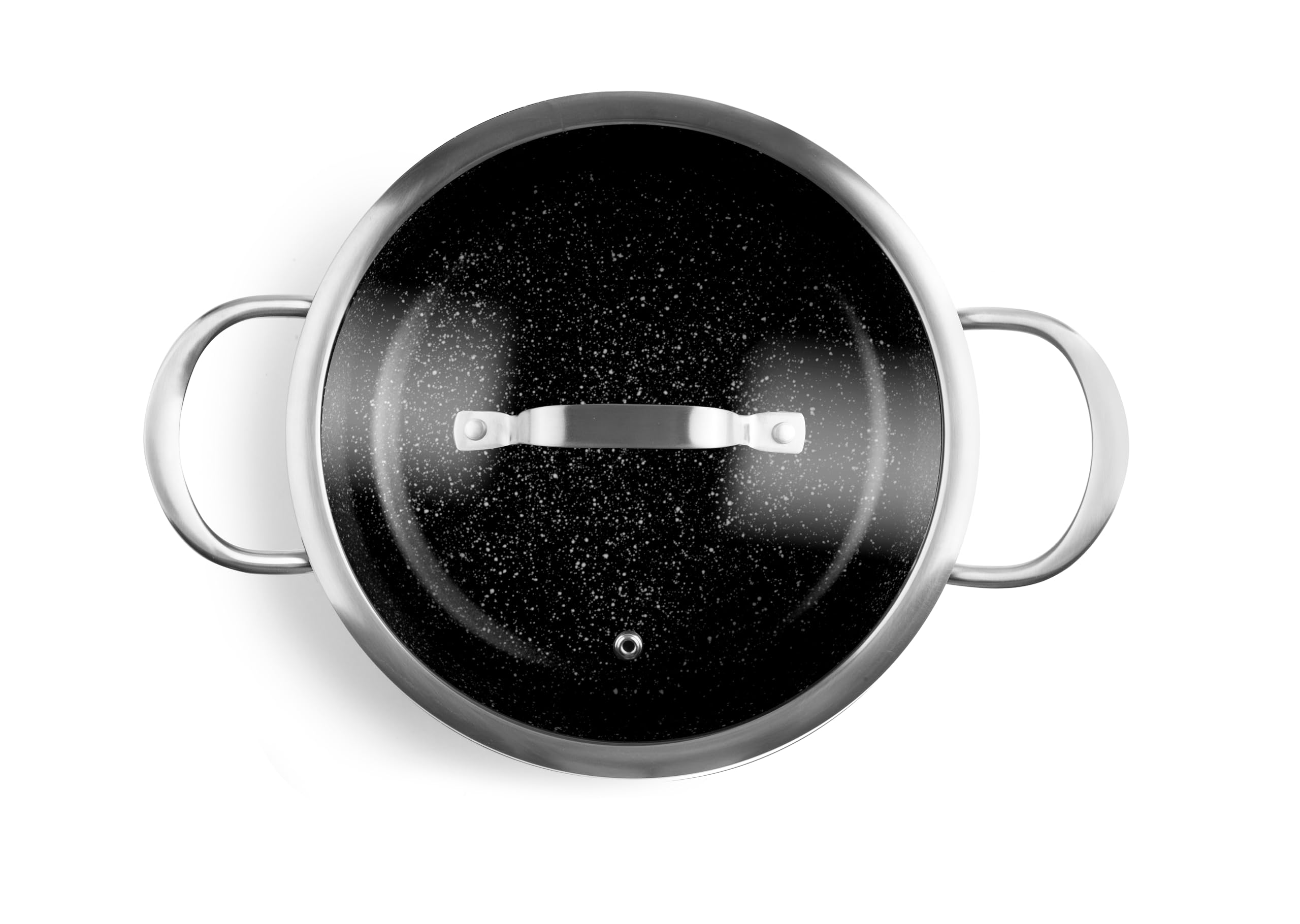 IBILI - Olla Quarzo de aluminio forjado, Tapa de cristal y asas de acero inoxidable, 24 cms, 5.8 litros, Antiadherente, Apta para induccion