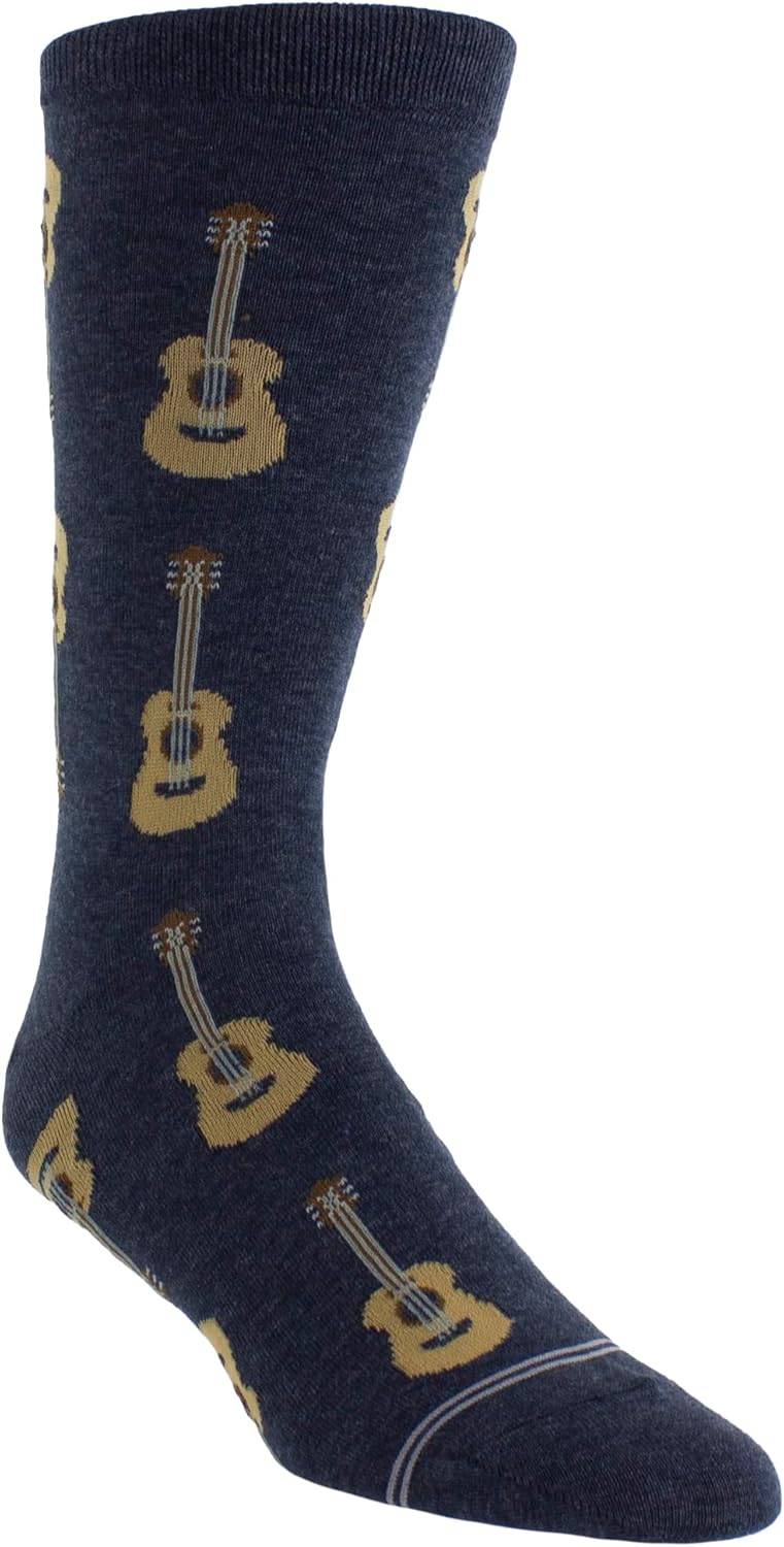 PERRI’S SOCKS Music Themed & Patterned Crew Socks – Soft & Breathable, Cushioned Novelty Music Lover Socks for Men and Women