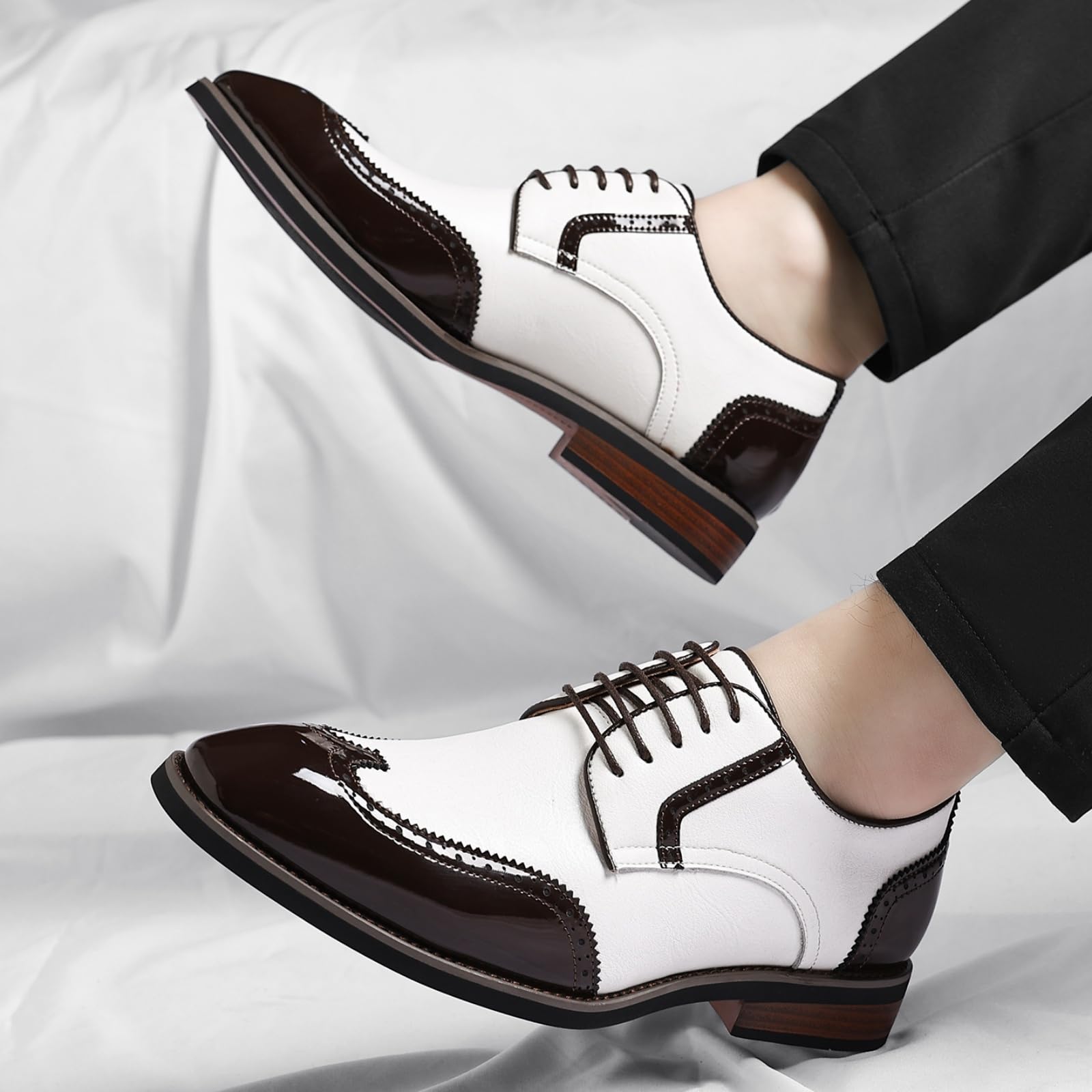 Scarpe Oxford da Uomo Scarpe Stringate Eleganti Brogue in Pelle A Punta Classiche per Ufficio E Matrimonio