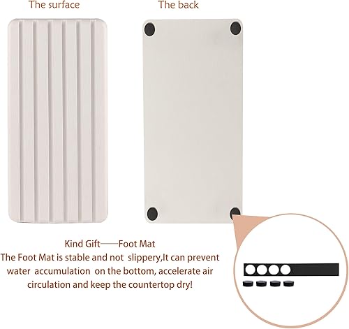 Miniatura 7 de 2 posavasos rectangulares de diatomita absorbentes de agua, diseño ranurado, piedra absorbente de agua utilizada para jabones de manos, plantas