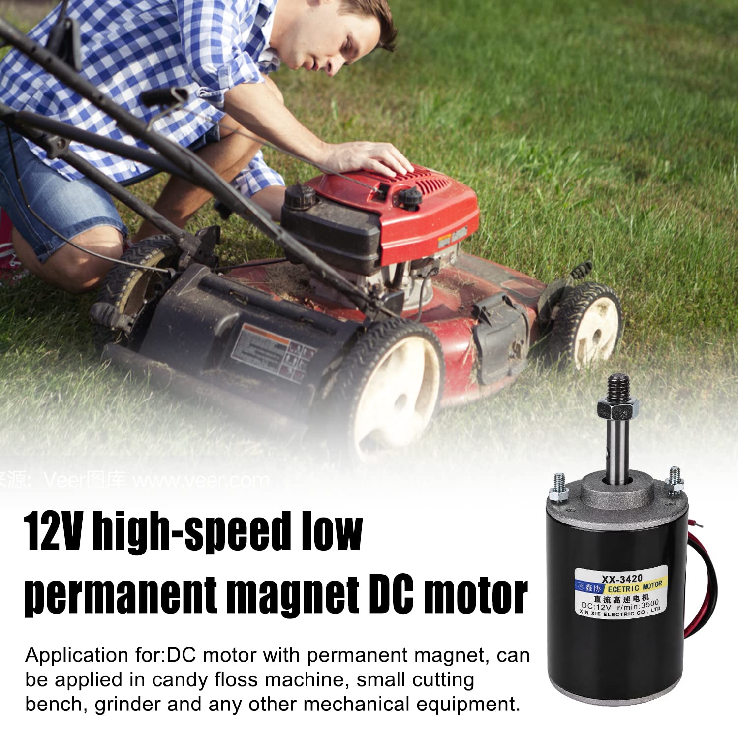 Mini Motore DC a Magneti Permanenti, 12V ad alta Velocità a Basso Rumore per Generatore fai-da-te Controllo CW/CCW Motore Elettrico 3500 giri/min e staffa Motore DC 3420