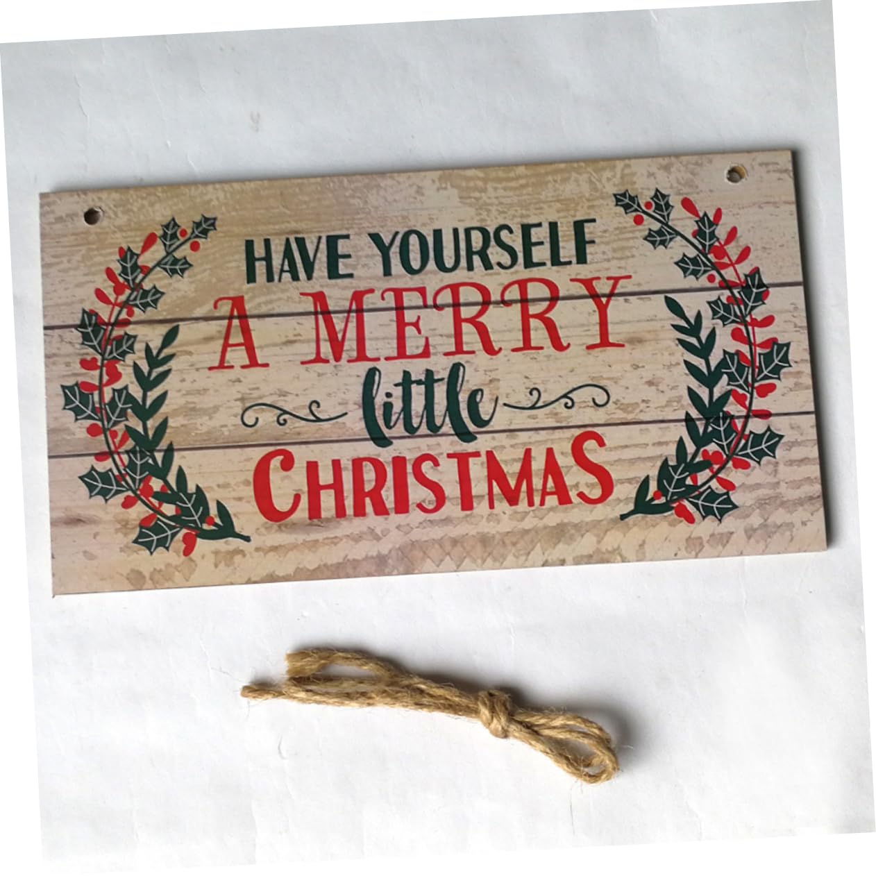 Adorno en Madera Navideño de Puerta 20x10x0,5 Cm para Diseño Brillante y Festivo para Embellecimiento Navidad de Pared