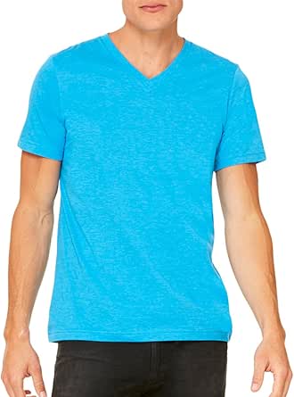 Bella + Canvas Unisex Jersey Short-Sleeve V-Neck T-Shirt XS NEON BLUE ...