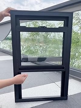 Large Vertical Sliding Windows 40 36 32 30 28 24 20 18 16 14 12 10 Inch, Aluminum Clear Ventilation Replacement Windows for Sheds, Chicken Coops, Greenhouse And RestaurantWxH 16x21 in/40x53cm