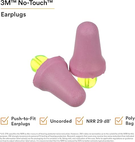 Miniatura 2 de 3M Tapones para los oídos de espuma sin tacto P2000, sin cable, 100 paresfunda, morado