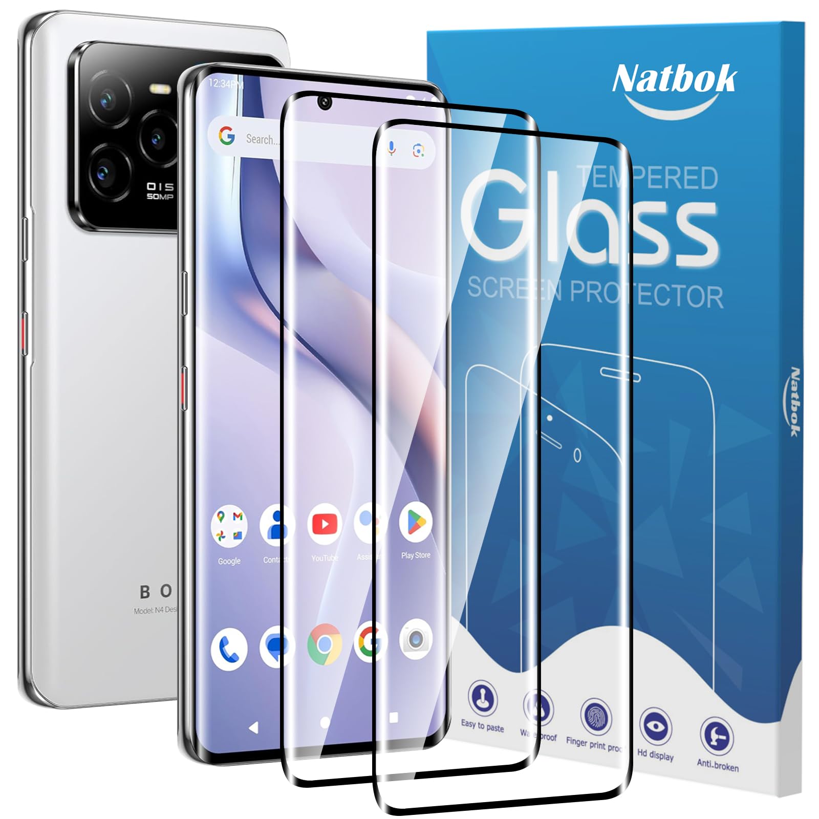 2 Pack 3D Compatible with BLU Bold N4 5G Screen Protector,3D Full Coverage 9H Tempered Glass Film,HD Clear Scratch Resistant,Bubble-Free for BLU Bold N4 5G Screen Protector