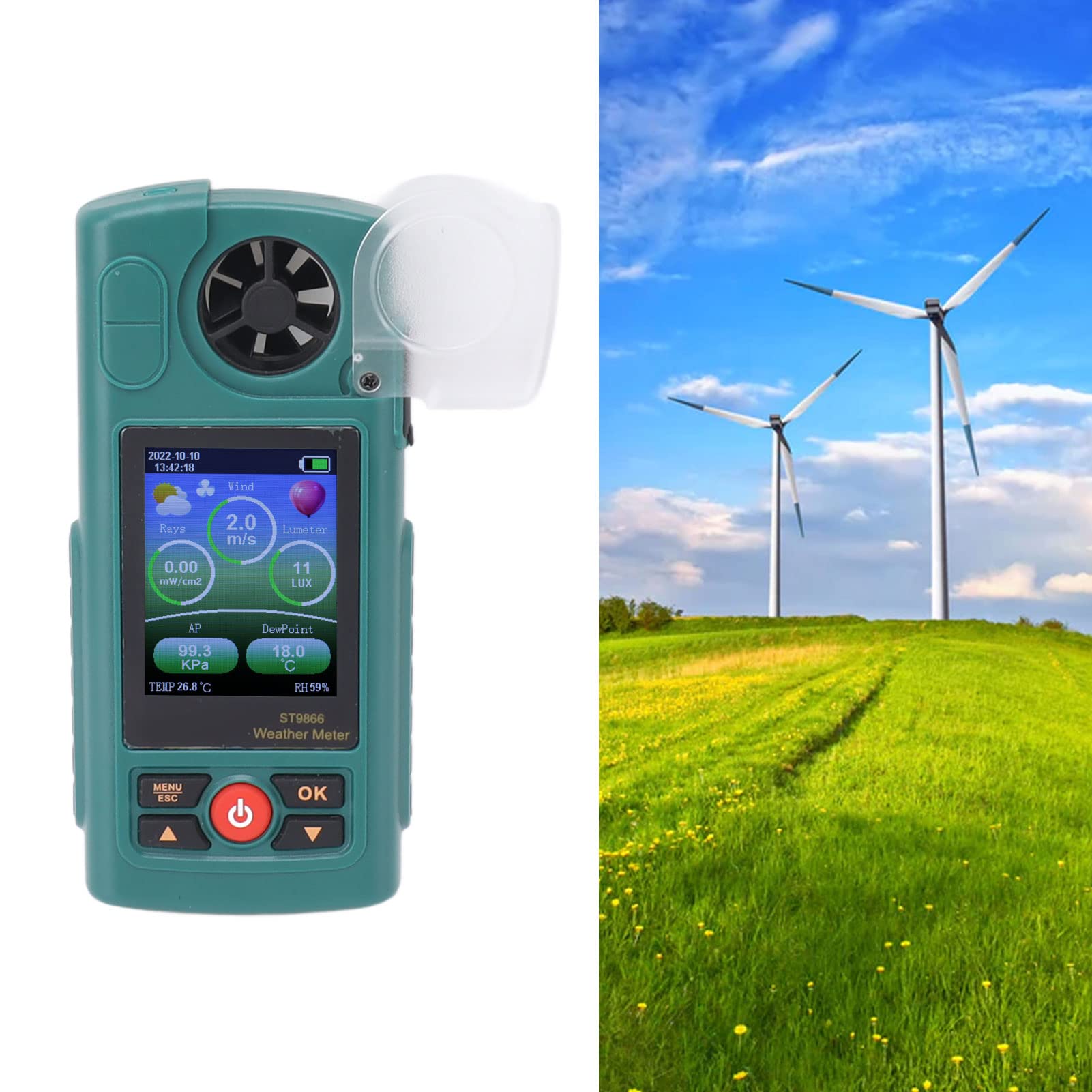 Digital Wind Speed Meter Gauge Wind Speed CFM Meter for Meteorology Drone Sailboats Surfing Handheld Weather Meter Measuring Tool