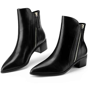 Perphy Pointy Toe Classic Low Heel Ankle Booties