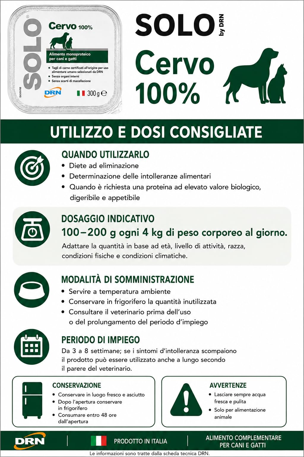 DRN SOLO CERVO 300 gr - confezione da 18