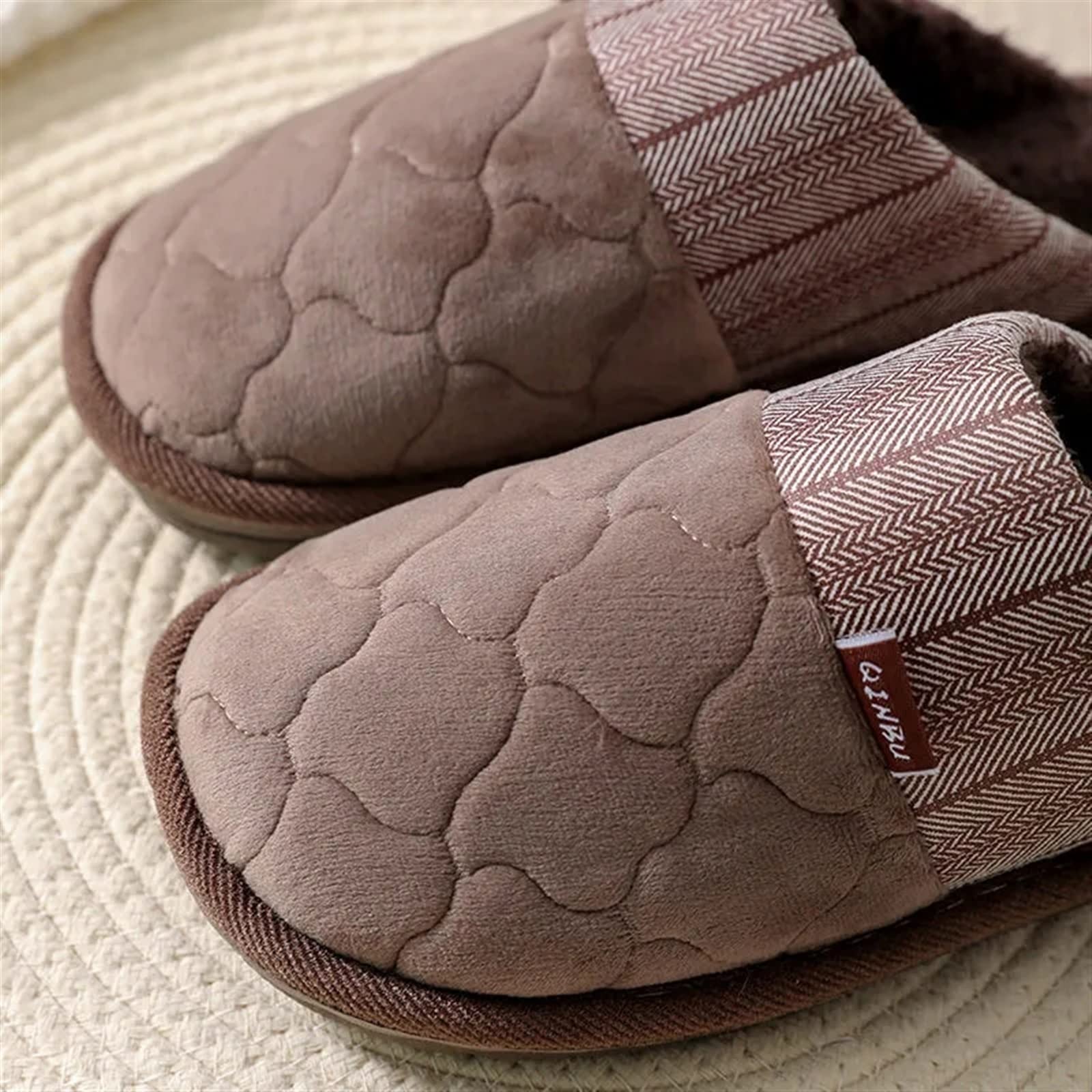 Pantuflas de espuma viscoelástica para hombre y mujer, zapatos de casa de espuma viscoelástica, acogedoras, antideslizantes, para dormitorio, pantuflas de algodón
