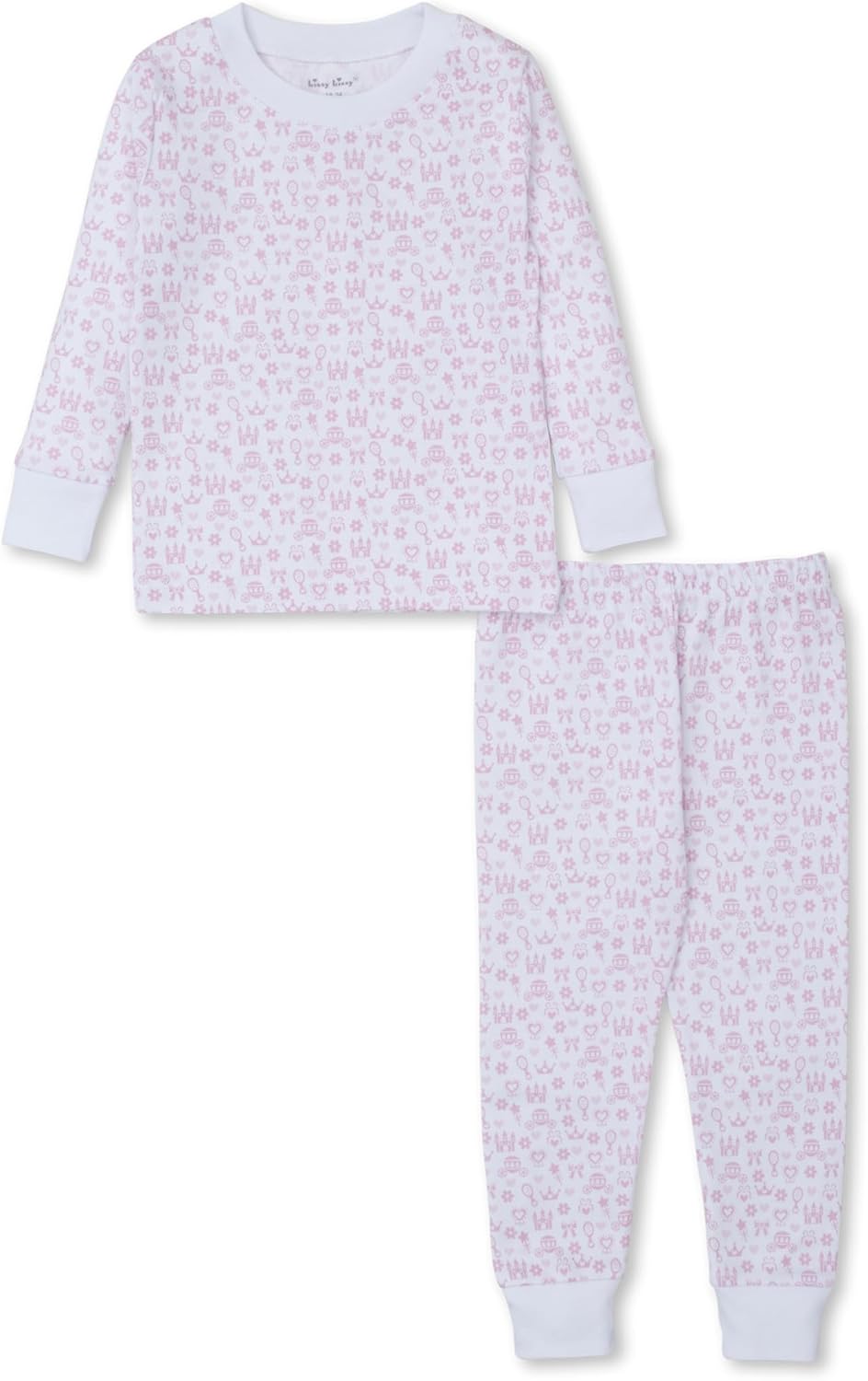 Kissy Kissy Baby Girls Infant Royal Details Pink Print Long Pajamas Set