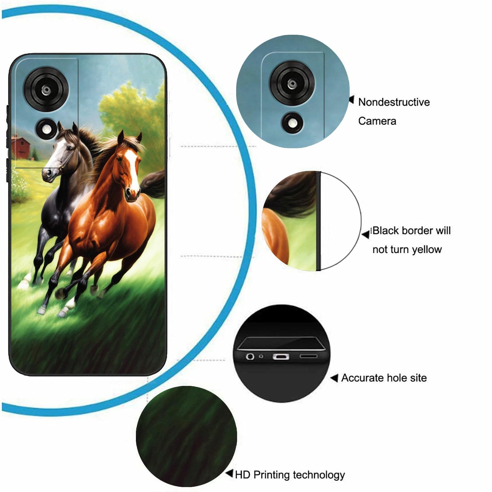 Amazon.com: BEOTIWAD TPU Case for TCL K24 T434D 2024 Running Horse