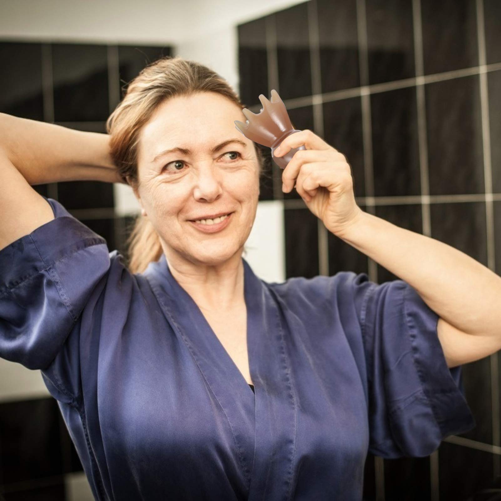 Baluue Massagekamm Aus Yakhorn Für Haarpflege Und Kopfhautmassage Antistatischer Kamm Mit Schabemassagefunktion Langlebiges Naturprodukt