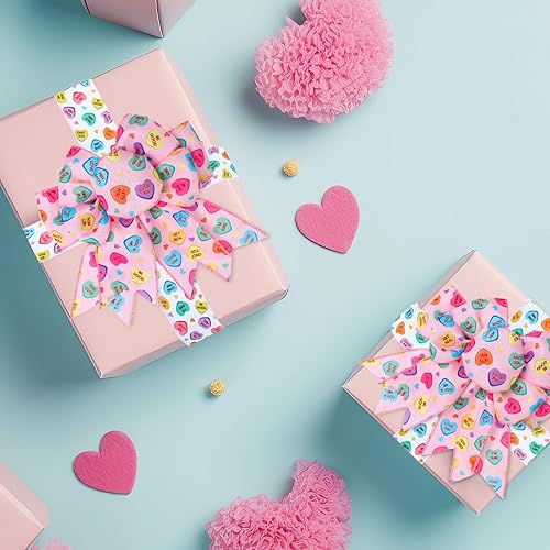 Miniatura 6 de Cinta de tela de corazón con alambre para el día de San Valentín, diseño de corazón, para envolver regalos, arreglos florales, coronas, arcos,