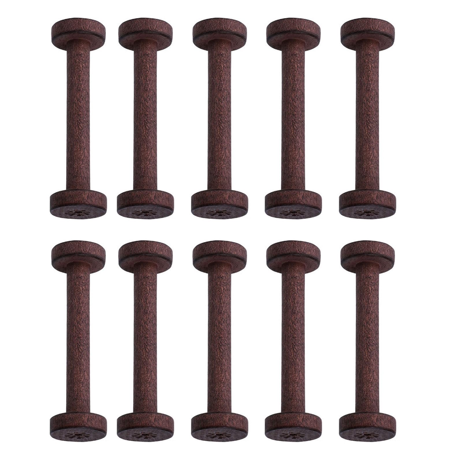 Tsophreniq 10Pcs Wood Thread Spools Bobbins Embroidery Organiser Spool Winders for Sewing Storage Craft Spools