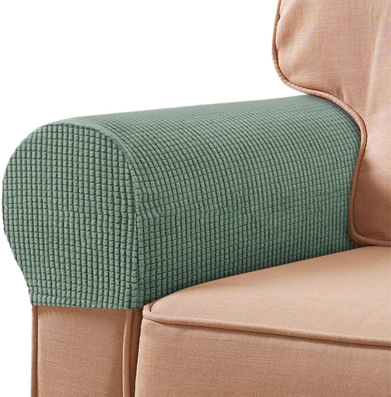 Sofaarmlehnenbezüge, Armlehnenbezüge for Sessel, Sofa, Liege, Mehrfarbig, 2er-Set(Matcha Green)