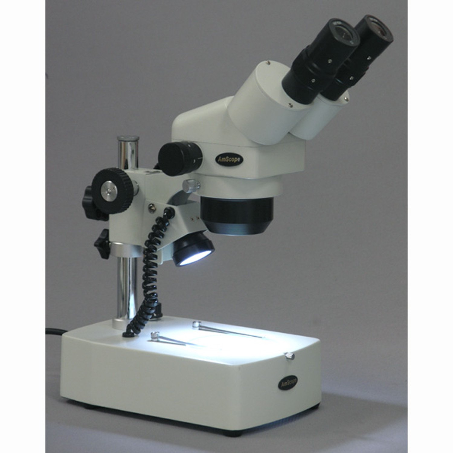 AmScope SH-2B Zoom-Mikroskop Binokular Stereo Doppelhalogen, 10X-40X, Weiß
