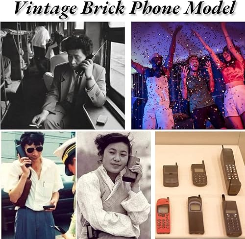 Miniatura 6 de VINGVO Modelo retro de teléfono celular, accesorio de teléfono de ladrillo antiguo de los años 80 y 90, accesorio de teléfono falso para fiesta de