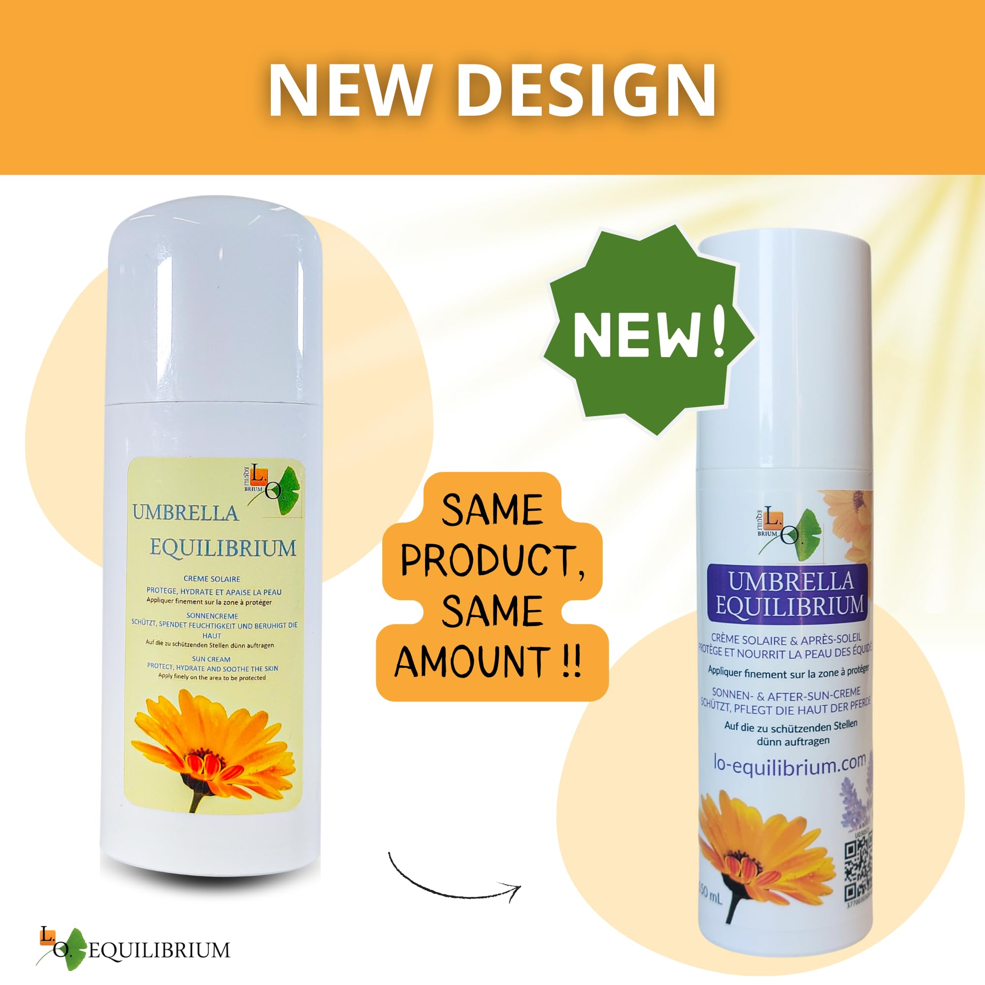 Umbrella Equilibrium -2en1 - Crème Protection Solaire UV et après Soleil Naturel pour Cheval - A Base de Calendula, Carotte, germes de blé, Lavande, et filtres UV minéraux