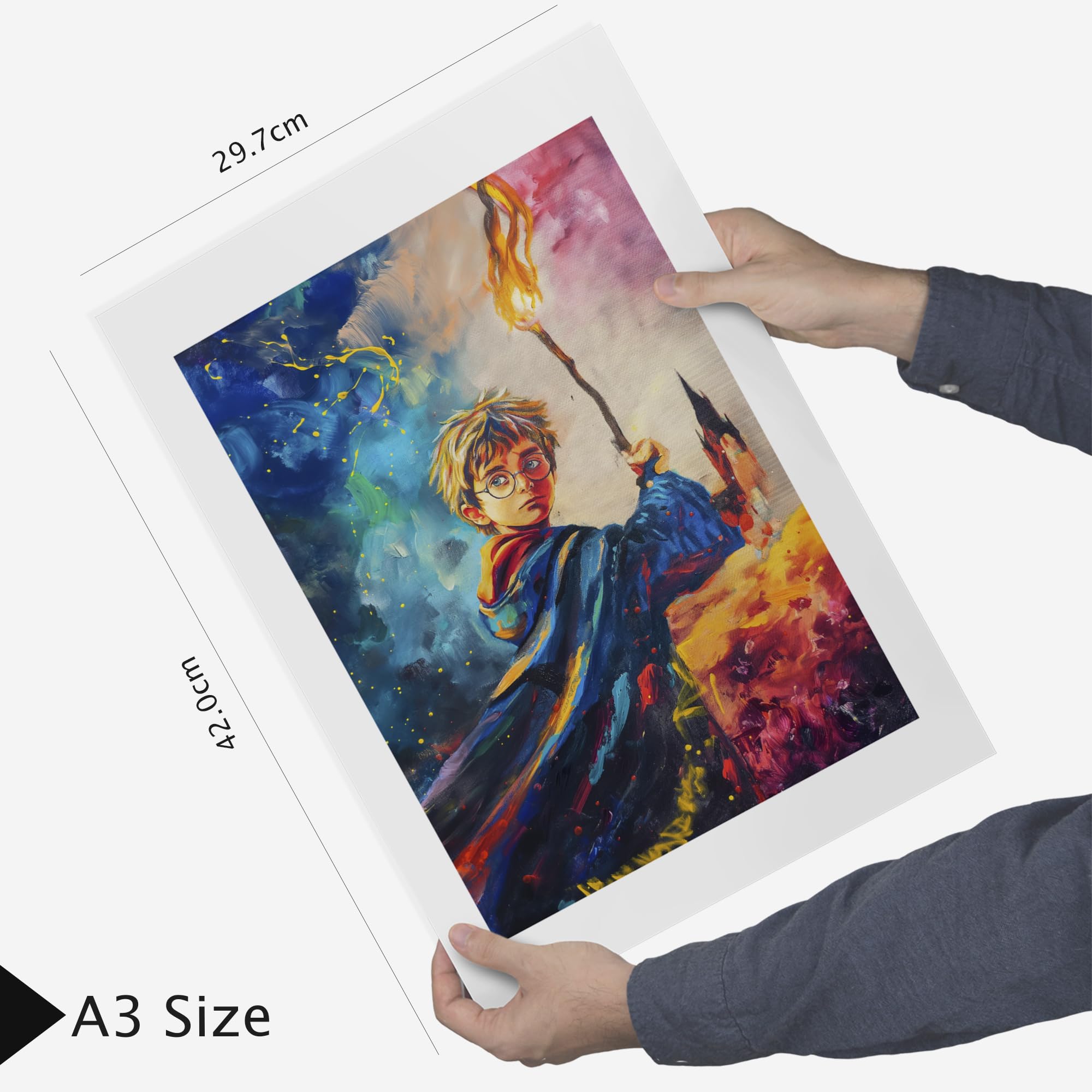 Nacnic Set da 6 Film per bambini Poster con cornice con illustrazioni di design per decorare le pareti di casa Stanza, ufficio A3 e A4 Struttura in legno chiaro
