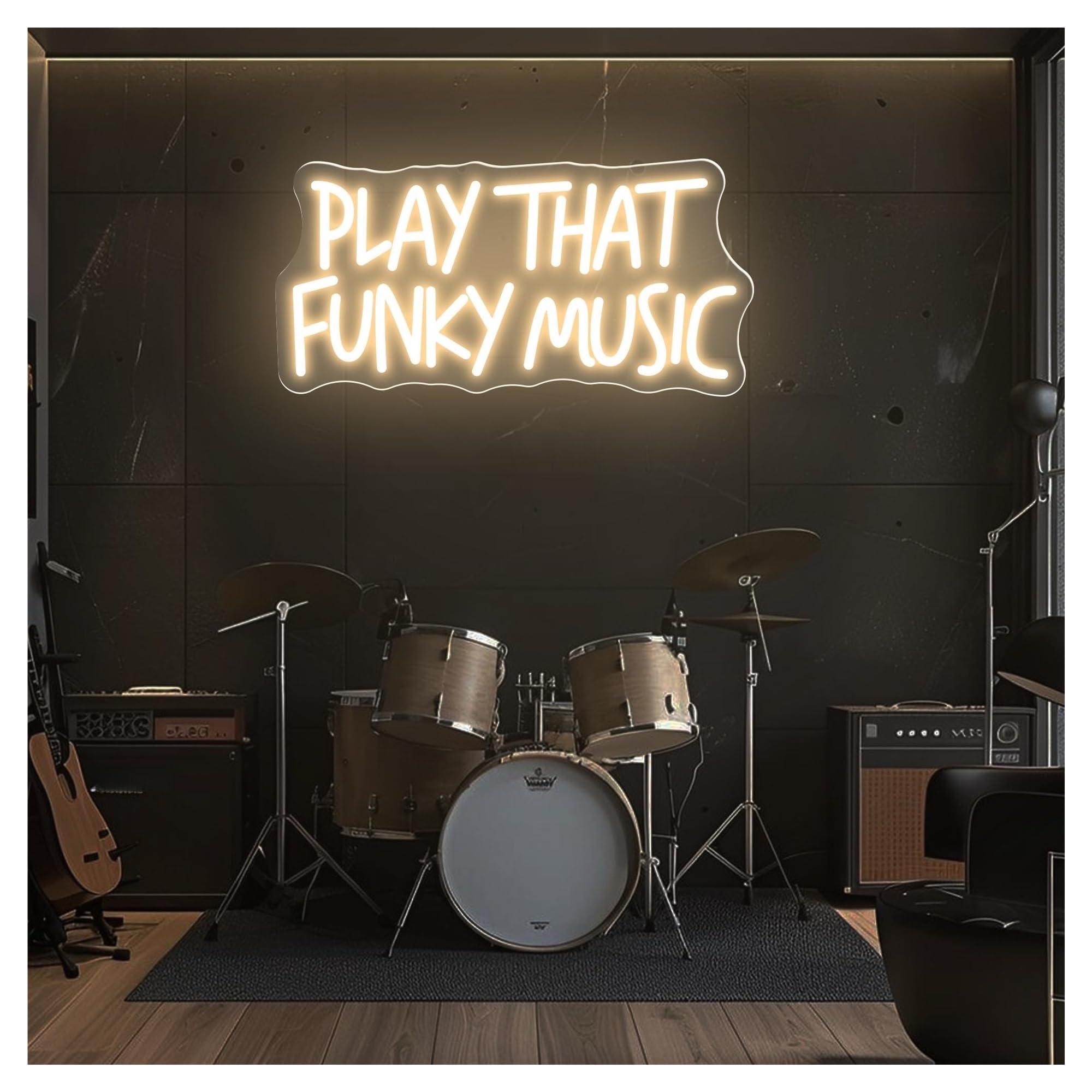 Shouxi B Sign Lamp Play That Funky Music Neon Sign, Room, Wall Art, Ar Decor, Studio 22Cmx45cm(B)