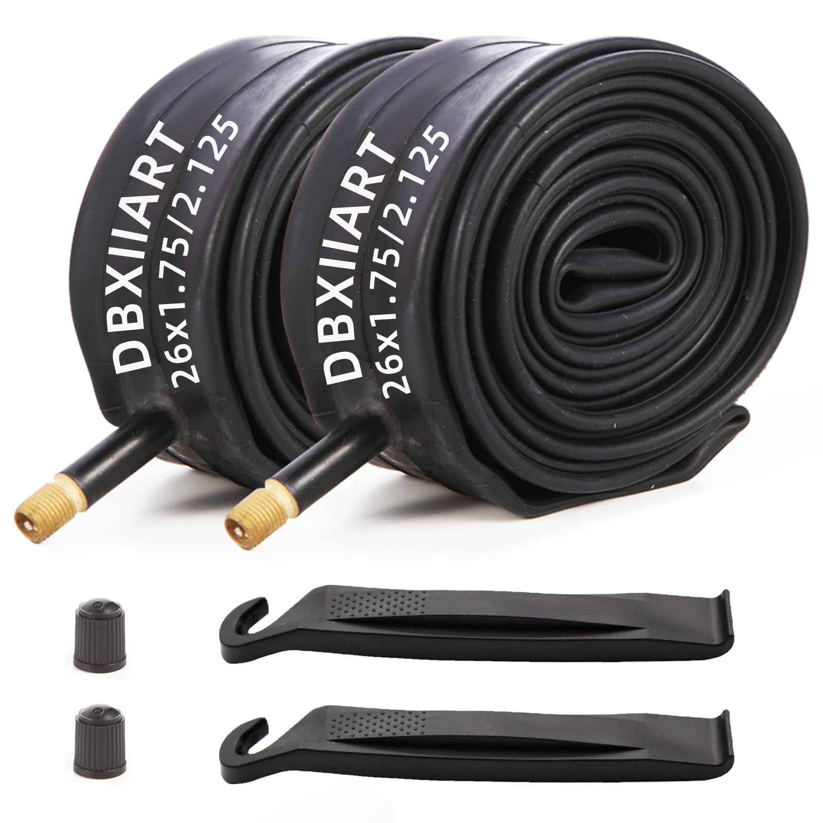 Photo 1 of Heavy Duty Bike Tubes 2PCS 26x1.75 26x1.95 26x2.0 26x2.125 26x1 3/4 26x2 1/8 47/57-559 47-559 54-559 57-559 Schrader Valve Bicycle Inner Tubes (26x1.75/2.125)