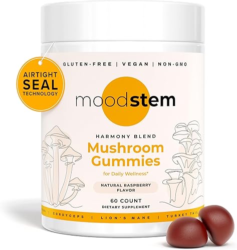 Miniatura 9 de Gomitas de hongos Harmony Blend Suplemento diario de hongos para adultos Complejo de hongos 10 en 1 melena de león, reishi, cordyceps, chaga y más