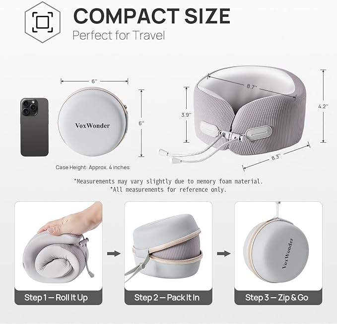 Almohada de Viaje Memory Foam Ajustable 360° miniatura 2