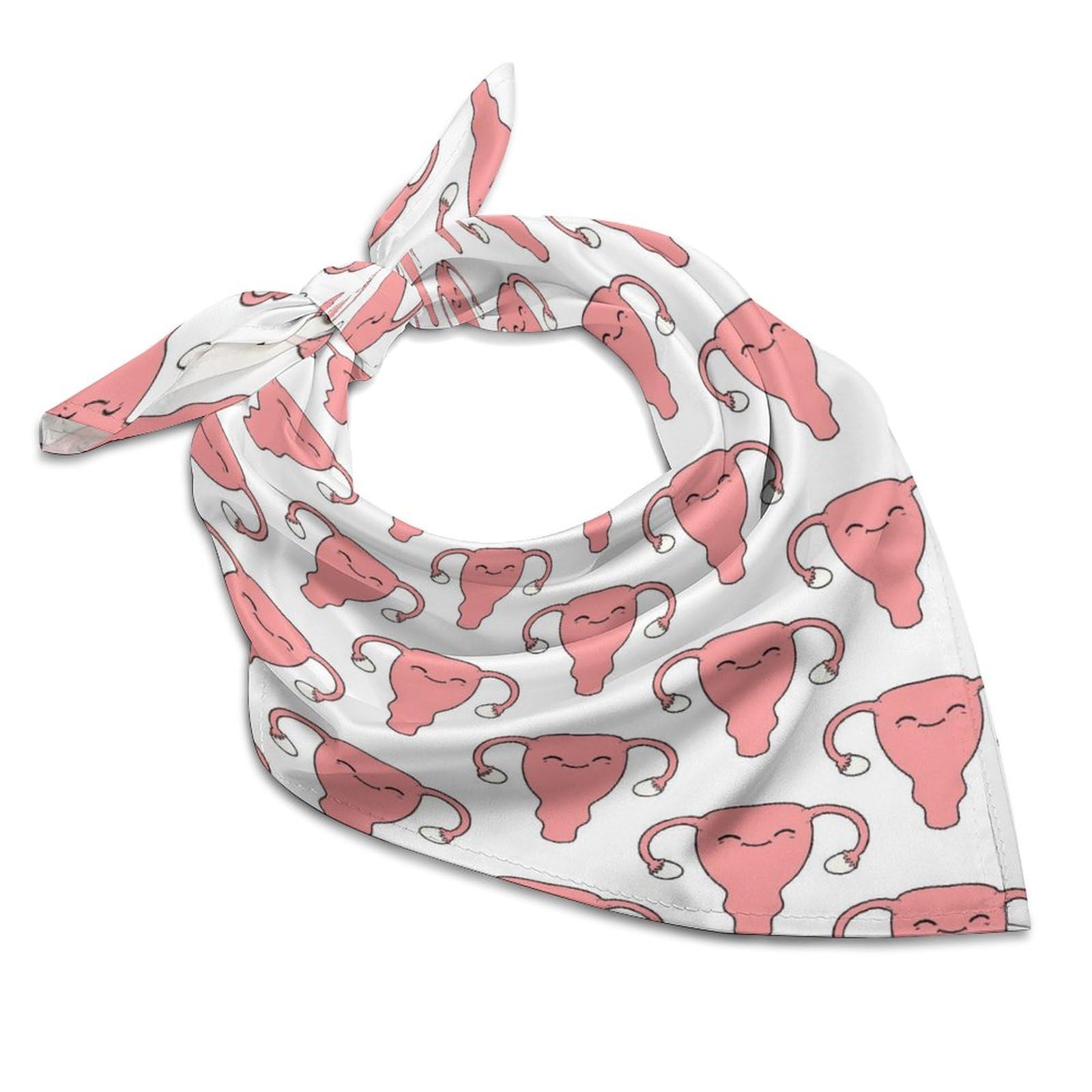Uterus Pink Fashion Square Neck Scarf Head Kerchief Hair Bandana Headscarf for Women
