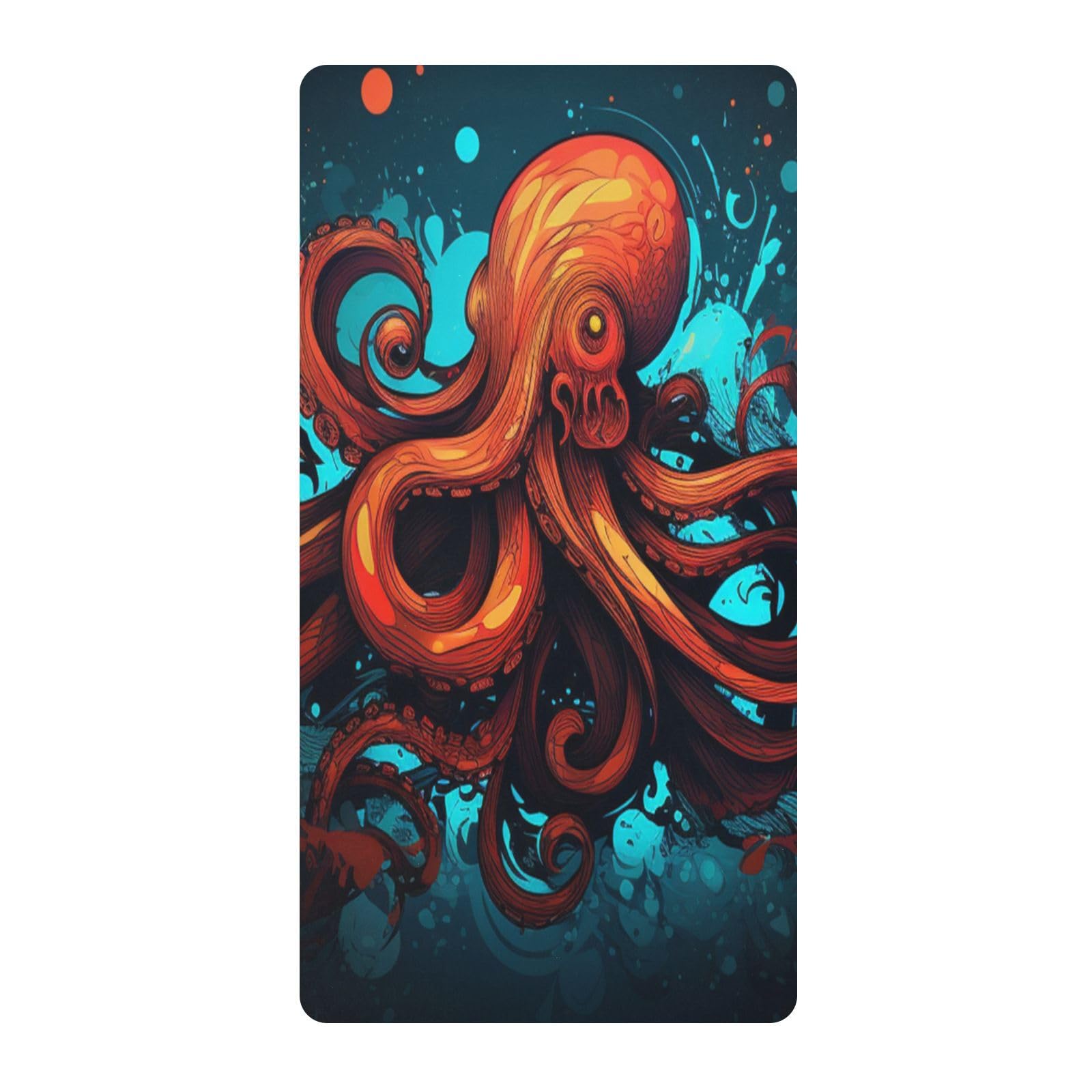 Dark Sea Octopus Abstract Toddler Crib Sheet Soft Cotton Baby Play Sheets Fitted for Mattress Playard