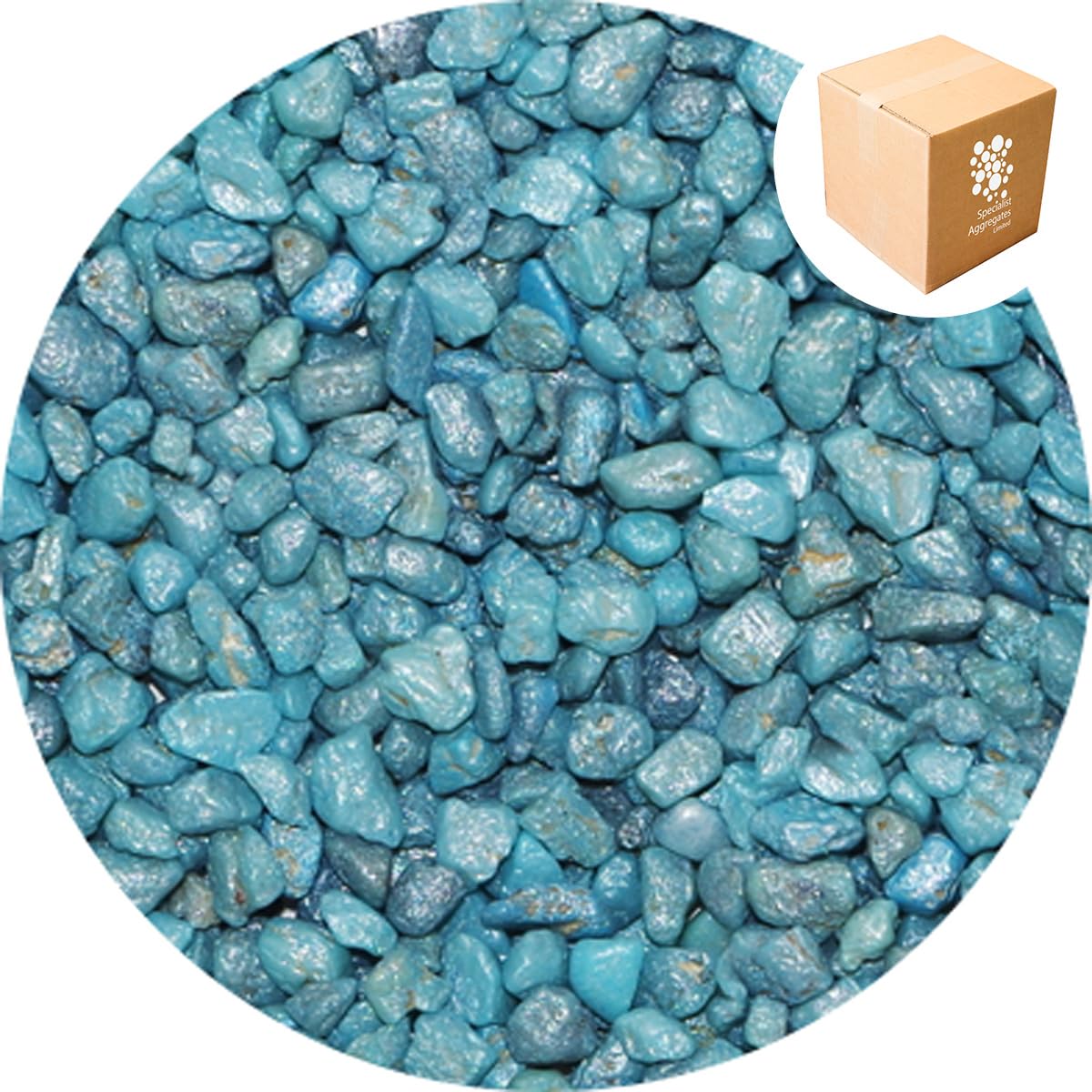 Specialist Aggregates 4Kg Fish Tank Gravel - Pearlised Moana Light Blue Decorative Gravel/Stones | Aquarium | Terrarium | Home | Garden | Vase | 12 COLOURS | UK Manufacturer