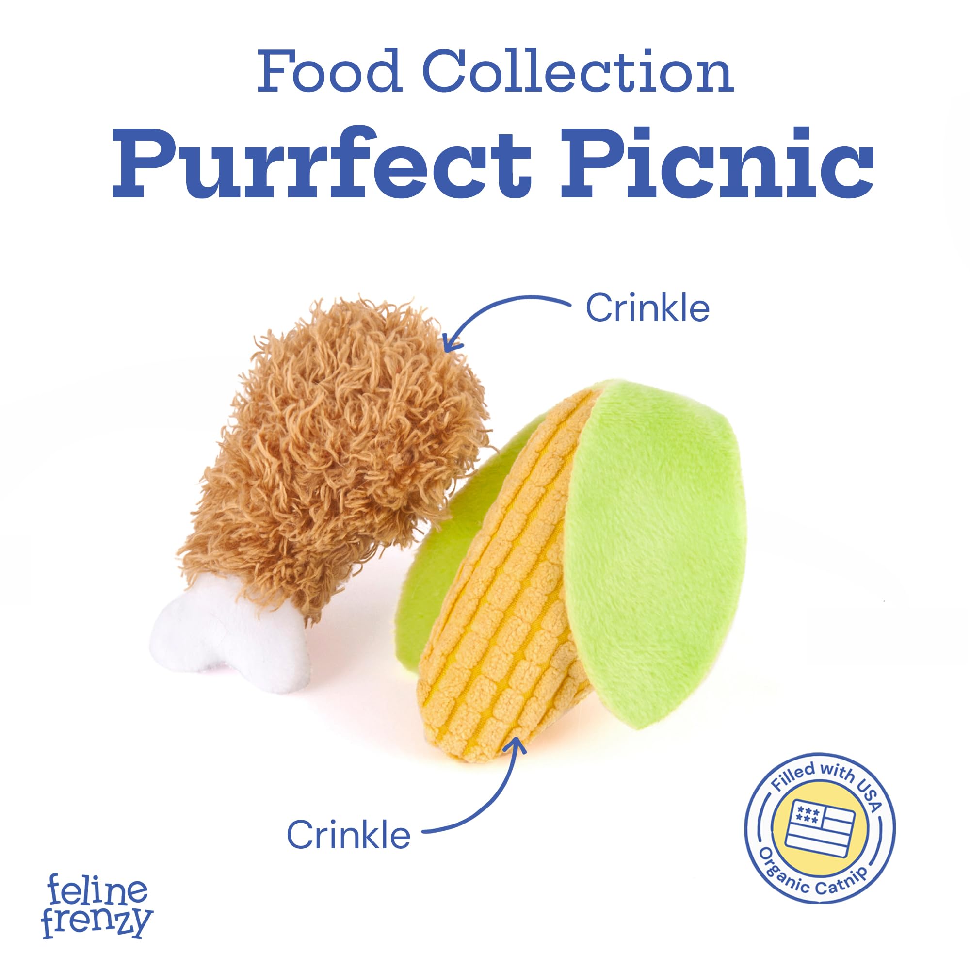 P.L.A.Y. Pet Lifestyle and You - Pluszowa zabawka dla kotów z kocimiętką - Feline Frenzy - Purrfect Picnic