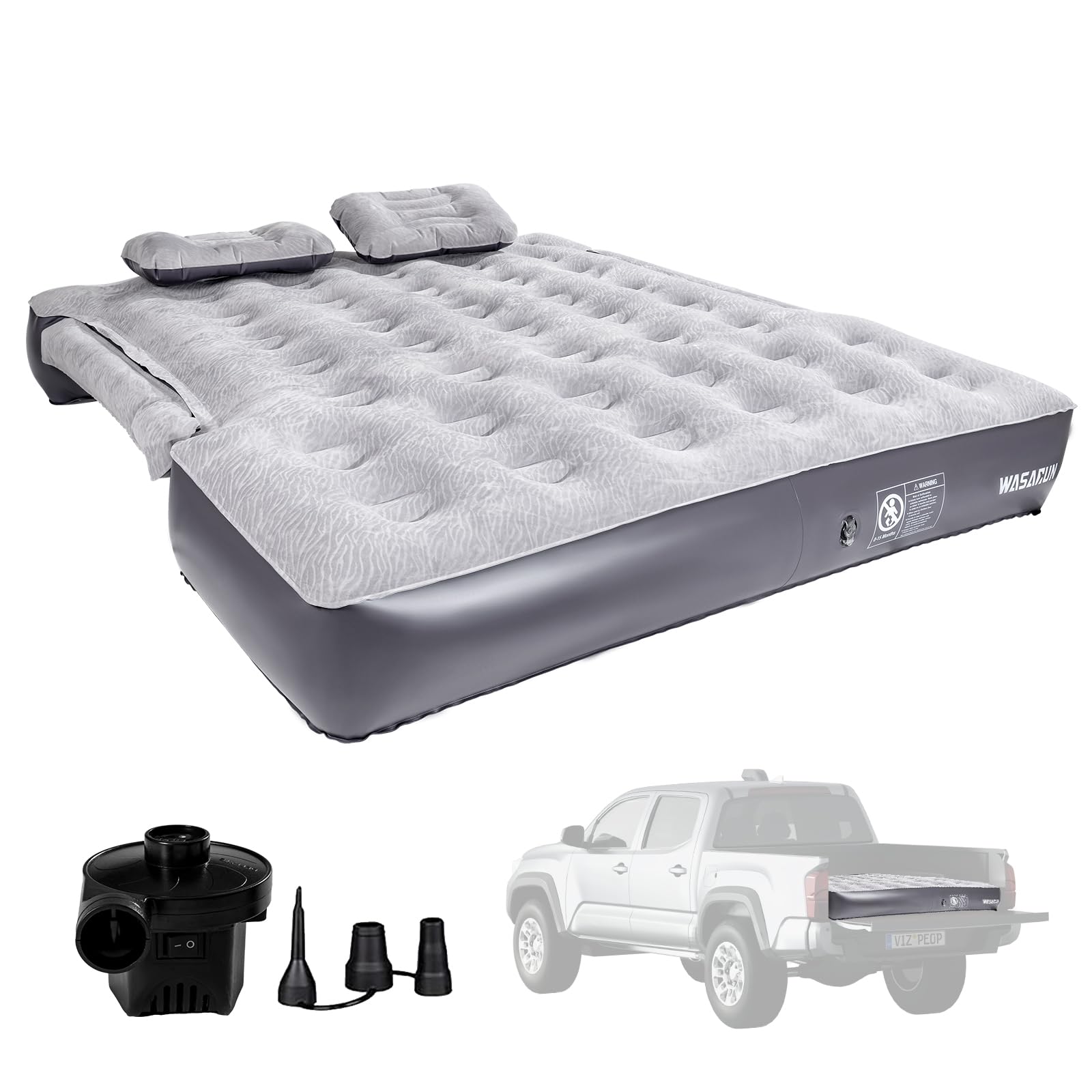 Camping Mattress for Tesla Model Y, SUV Air Mattress with Electric Air Pump, Inflatable Thickened Car Air Bed with 2 Pillows, Portable Sleeping Pad Mattress for Car Camping Home Travel, Brown