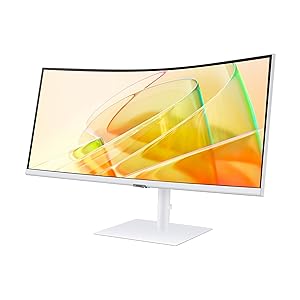 Samsung 34 ViewFinity (S65TC) Series Ultra-WQHD 1000R Curved Computer Monitor, HDR10, 100Hz, AMD FreeSync, Thunderbolt 4, Height Adjustable Stand, Built-in Speakers, Eye Care, LS34C650TANXGO, 2024
