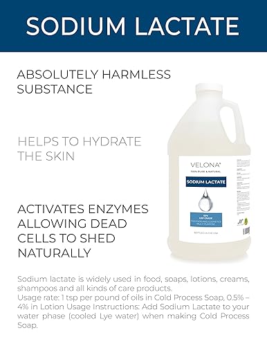 Miniatura 2 de velona Lactato de sodio 60% -7 libras  Conservante natural de grado USP  Para hacer jabón y lociones  Barra de jabón más dura, regulador de pH,