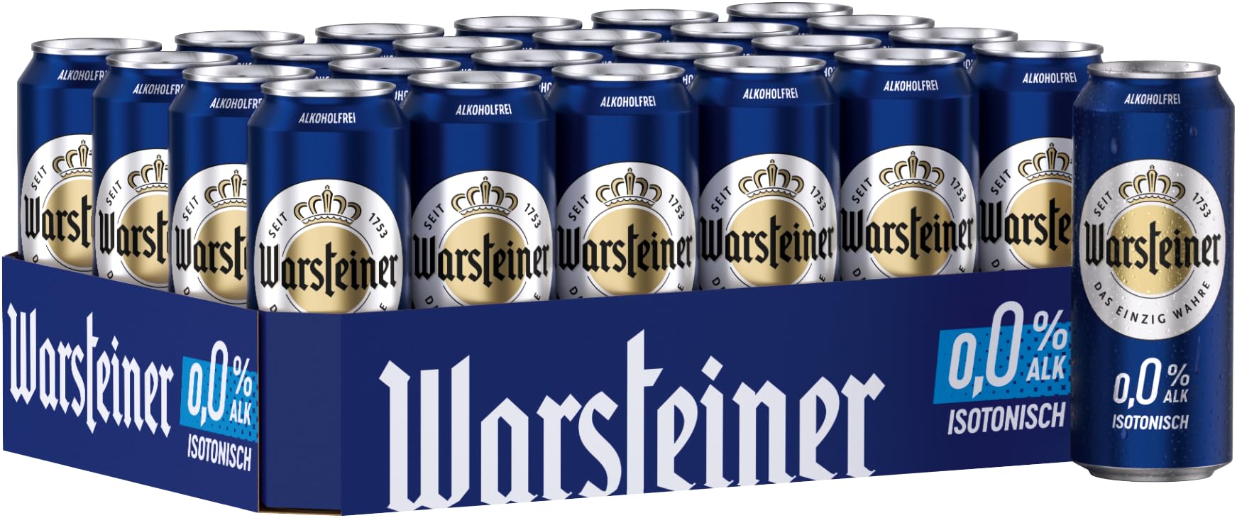 Warsteiner Pilsener Alkoholfrei 0,0%, Dosenbier EINWEG, isotonisches Pils Bier, (24 x 0.5 l)