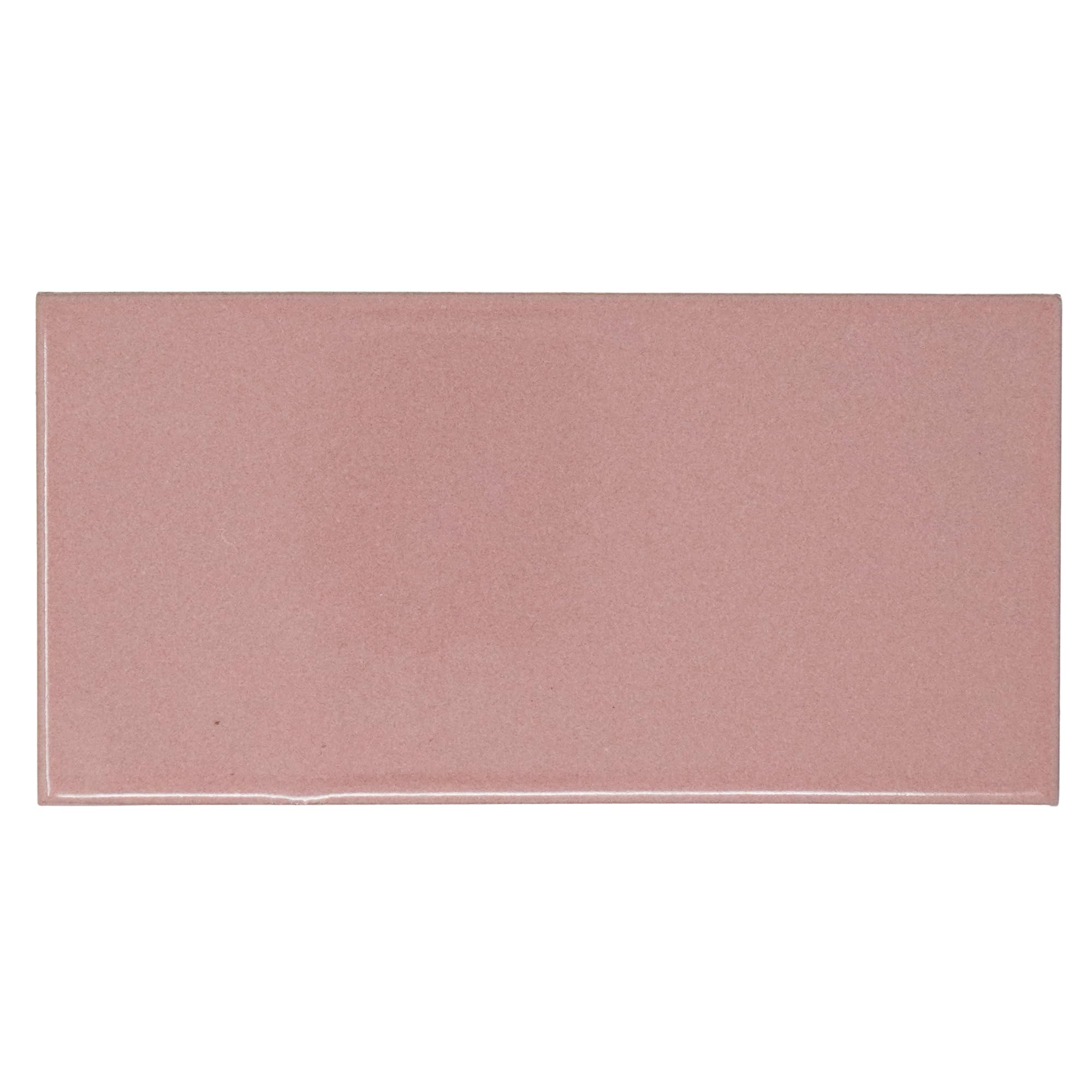 Tumia Lac Dusty Rose Handmade Mexican Talavera Tile Brick Effect - Authentic Style Ceramic Tiles For Crafts, Backsplashes And Home Improvement