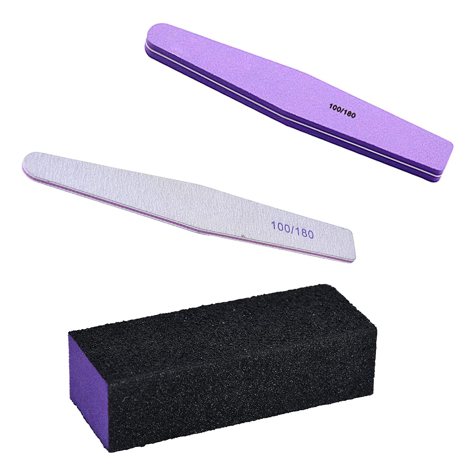 ALVRIO BUFFER NAIL ART COMBO OF 3, 1 BLOCK BUFFER, 1 SOFT BUFFER, 1 HARD BUFFER FOR MENICURE AND