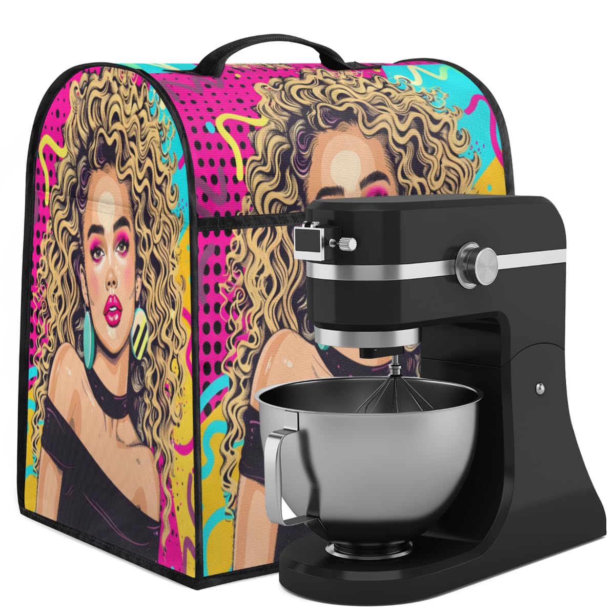 Coffee Maker Cover Fashion Girl Kitchen Appliance Covers Small Appliance Covers Blender Cover Juicer Cover Dust Covers for Kitchen Appliances with Top Handle and Pockets,Washable,B32
