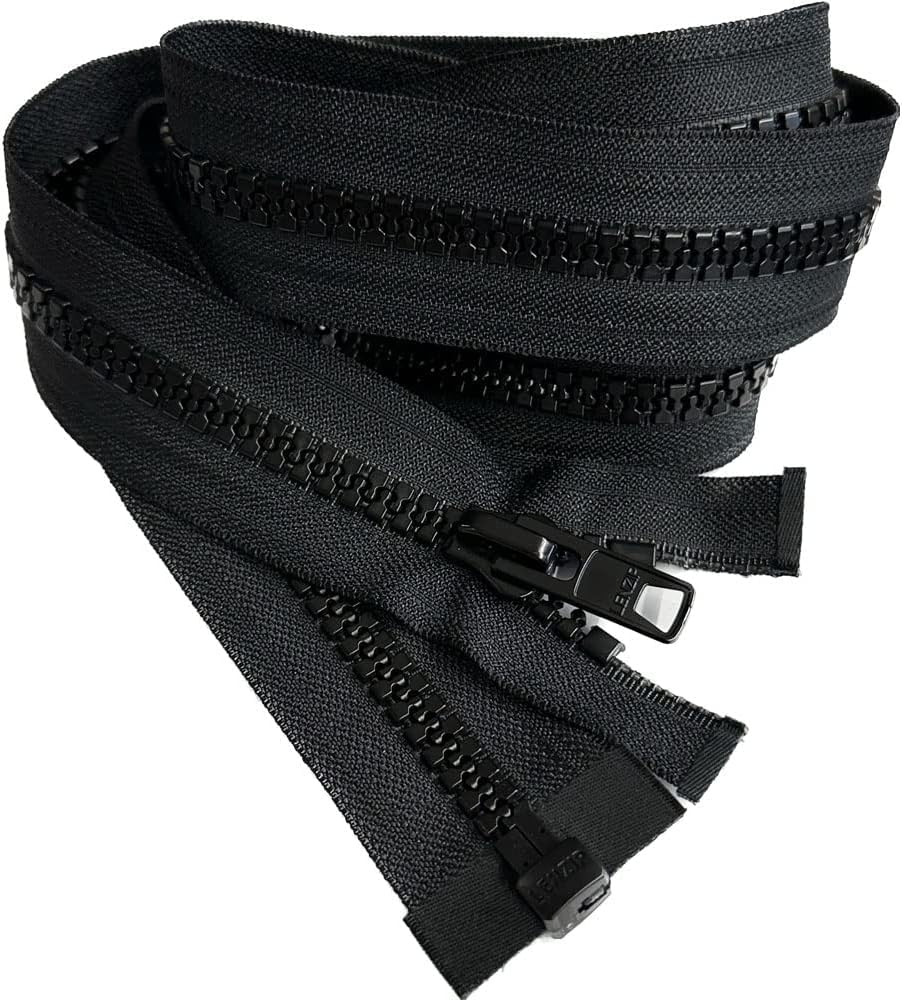 Lenzip #10 Heavy Duty Vislon Molded Plastic Marine Separating Zipper - Choose Your Length - Color: Black - Made in The United States (1 Zipper Per Pack) (Molded - 48