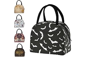 Stylish Bats Halloween Pattern Reusable Lunch Bag