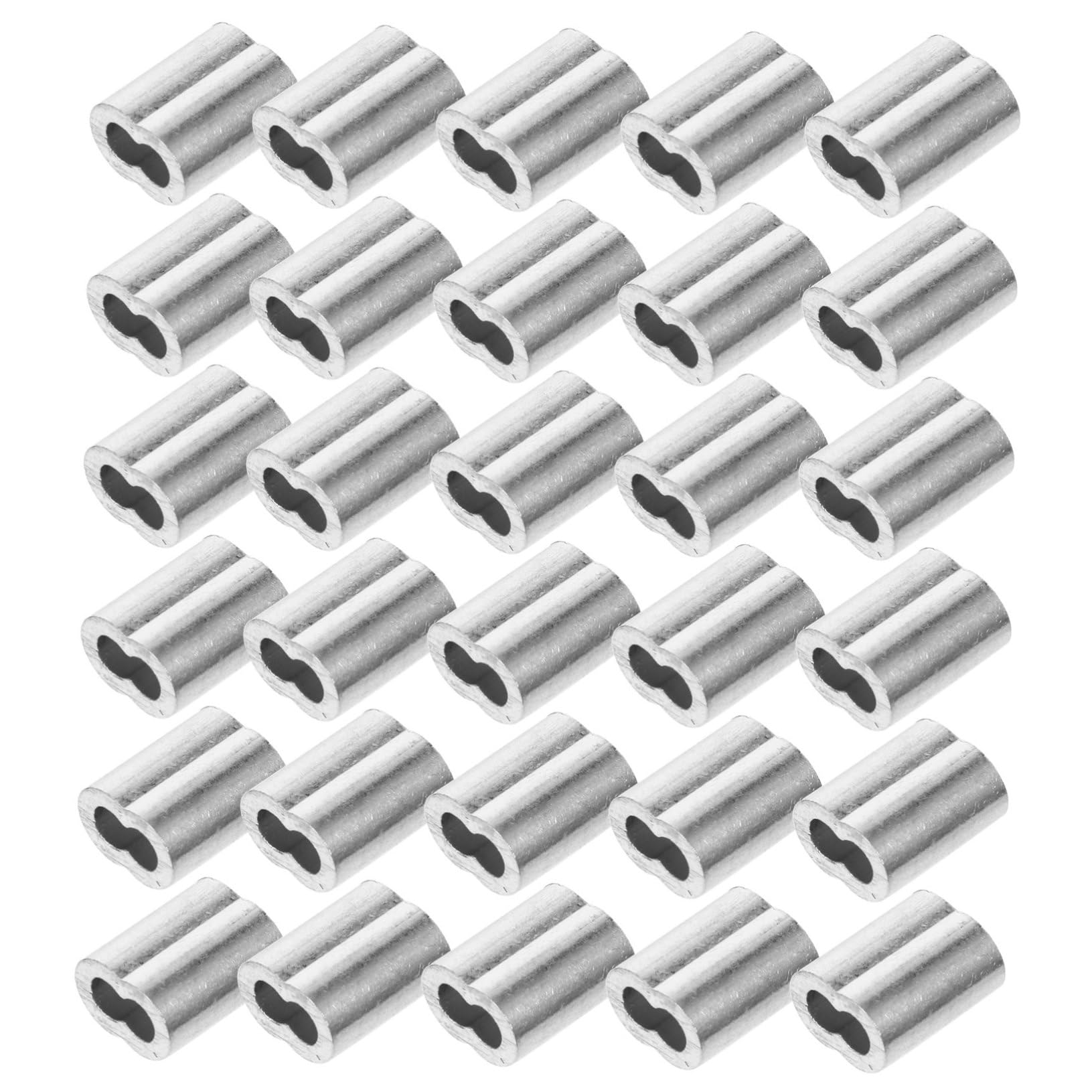 CIYODO 200pcs 3mm Aluminum Loop Oval Fishing Line Connector Crimping Sleeve Kit