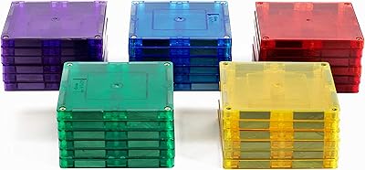 Shapemags 30 Piece Set Magnet Building Tiles Magnetic Blocks - Square Tile Construction Building Set