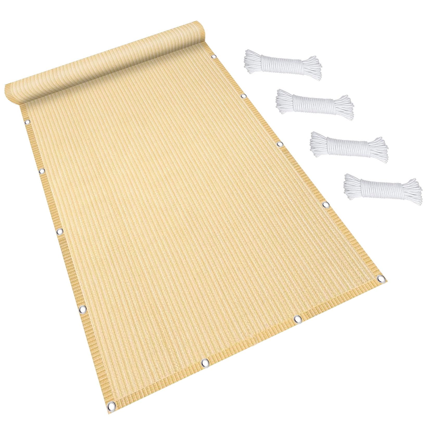 Toldo vela de sombra rectangular crema 80x180 cm de HDPE para jardín