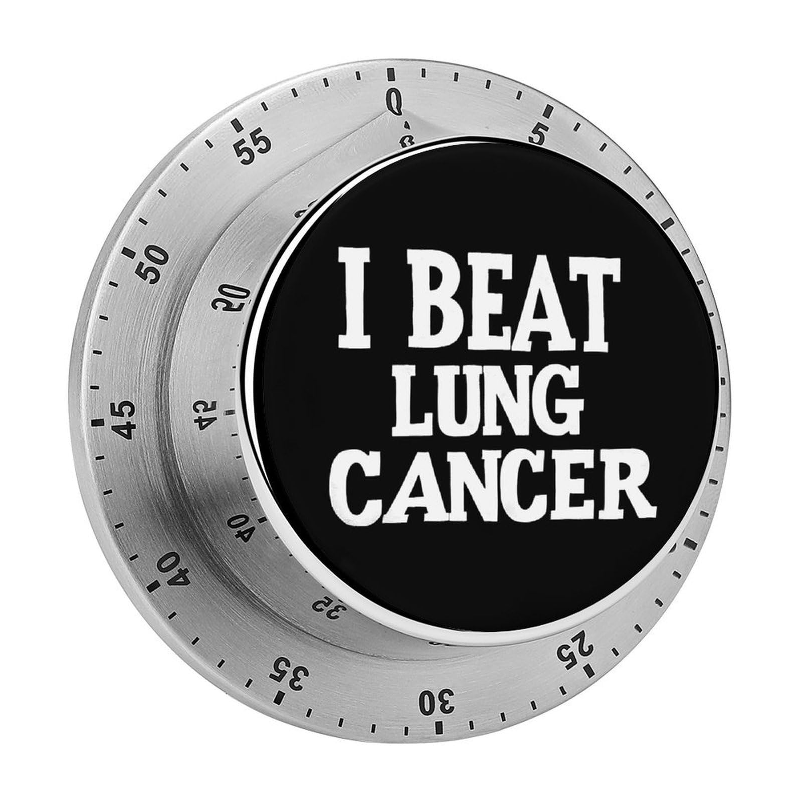 I Beat Lung Cancer Mechanical Timer with Alarm for Kitchen Cooking Productivity Stainless Steel Timers