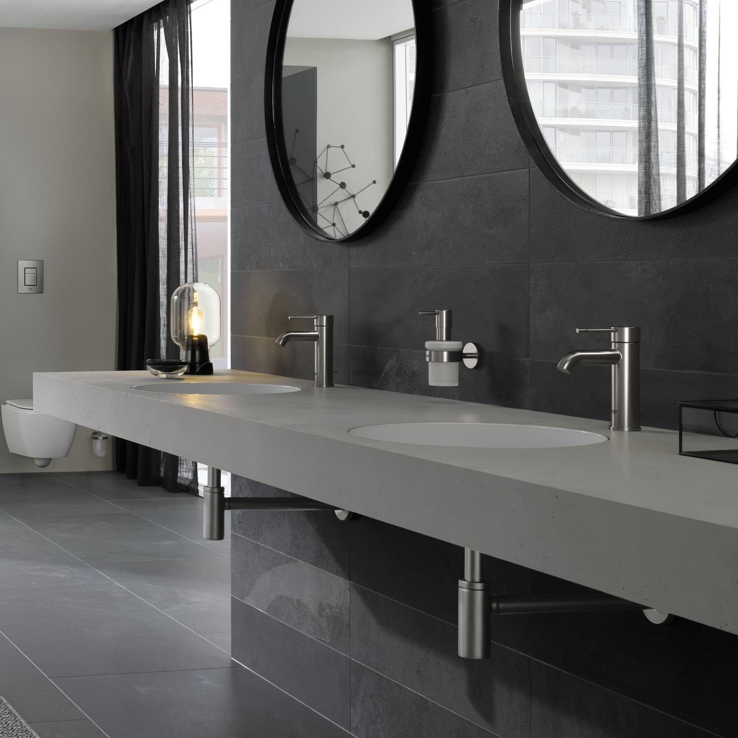 GROHE Essence – Grifería de lavabo, ahorro de agua (Grifo para el baño, 17 cm de altura, grifería de baño con acabado duradero, fácil instalación en el lavabo), acero inoxidable (SuperSteel), 23590DC1