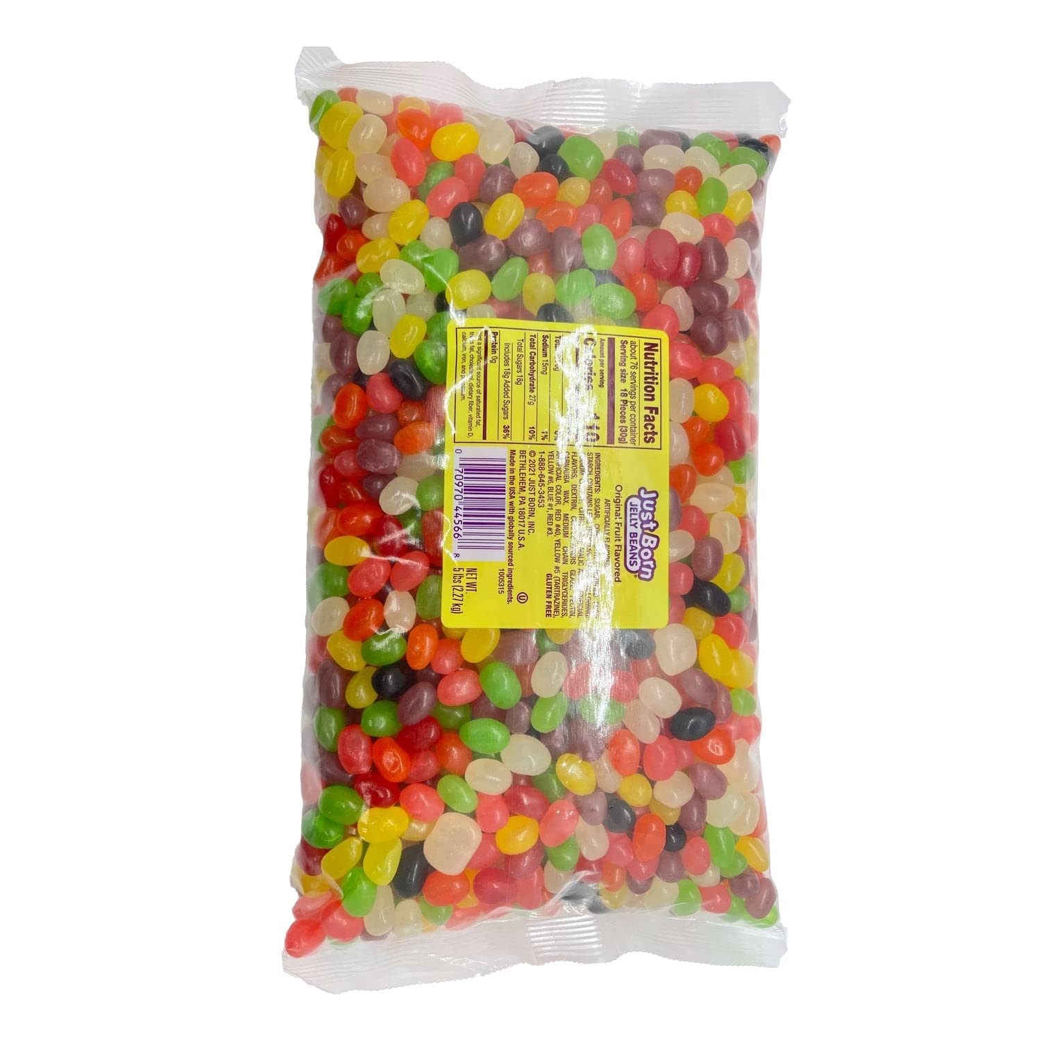 Just Born Original Fruit Jelly Beans 5 lb. Bulk Bag