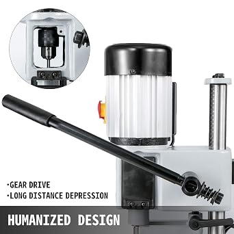 VEVOR 750W 2800RPM Table Top Drill Hollow Caulking Machine with Chisel Bit Sets Mortising Machine for Woodworking for Drilling Round or Square Holes in Wood