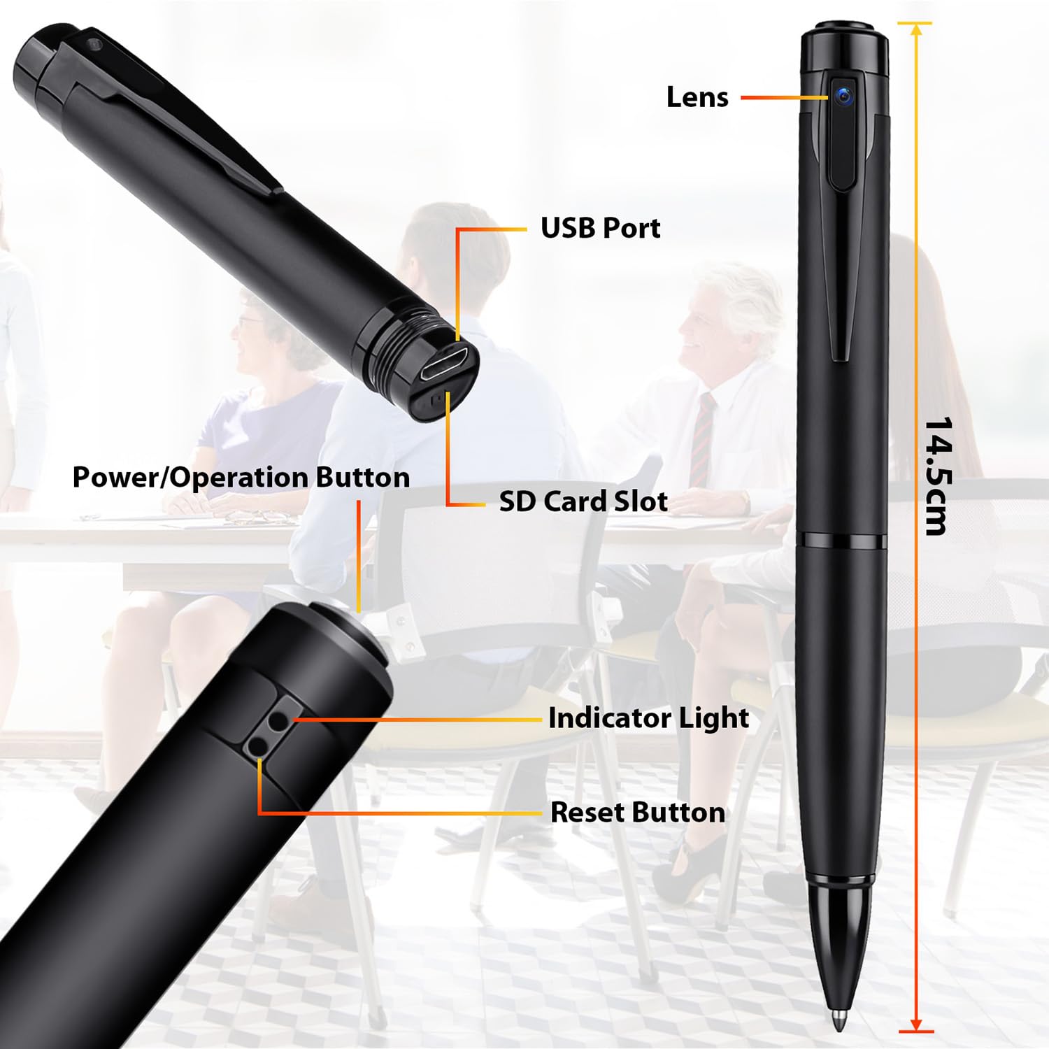 KoogFleur 1080P Body Camera Pen, Mini Body Camera with Video or Picture Taking, Surveillance Cam for Indoor Outdoor in use